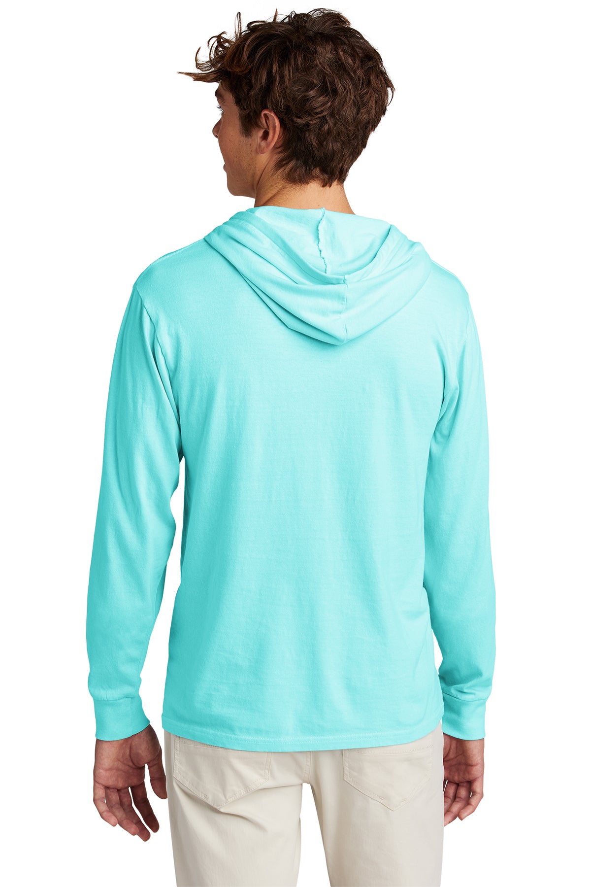 Port & Company Beach Wash Tee Hoodie in Glacier Aqua