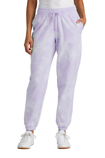 Port & Company Tie Dye Cloud Sweat Pants in Lilac