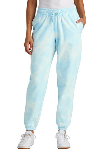 Port & Company Tie Dye Cloud Sweat Pants in Aqua