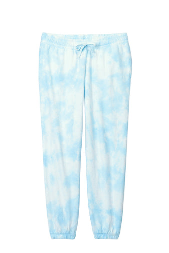 Port & Company Tie Dye Cloud Sweat Pants in Aqua