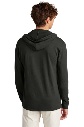 Port & Company Beach Wash Tee Hoodie in Black