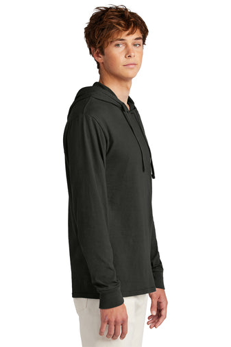 Port & Company Beach Wash Tee Hoodie in Black