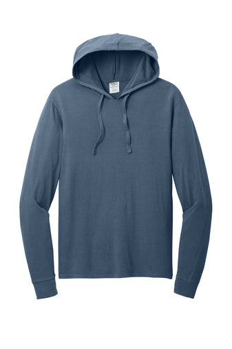 Port & Company Beach Wash Tee Hoodie in Denim