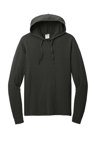 Port & Company Beach Wash Tee Hoodie in Black