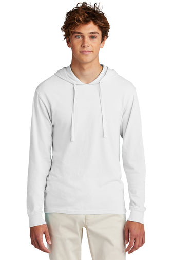 Port & Company Beach Wash Tee Hoodie in White