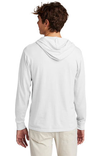 Port & Company Beach Wash Tee Hoodie in White