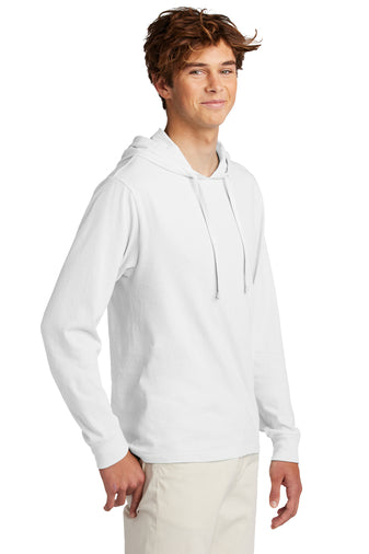 Port & Company Beach Wash Tee Hoodie in White