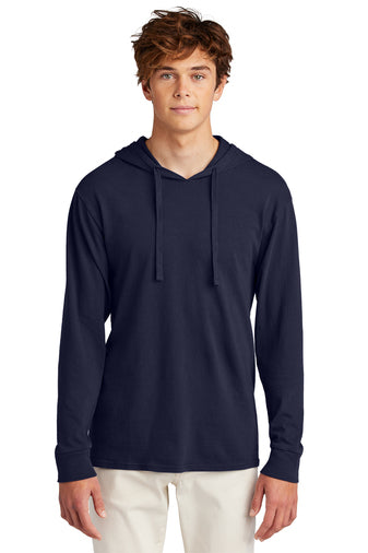 Port & Company Beach Wash Tee Hoodie in Navy