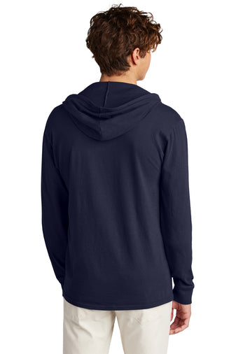 Port & Company Beach Wash Tee Hoodie in Navy