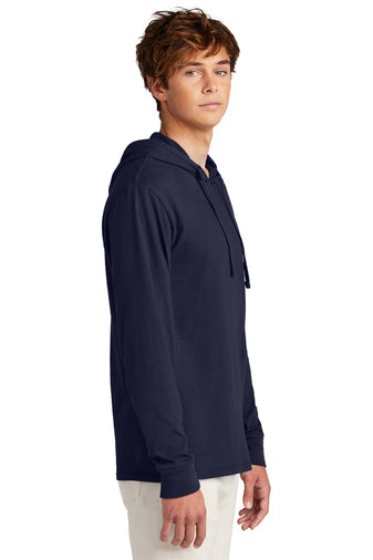 Port & Company Beach Wash Tee Hoodie in Navy