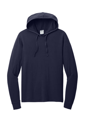 Port & Company Beach Wash Tee Hoodie in Navy