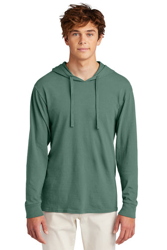 Port & Company Beach Wash Tee Hoodie in Army Green