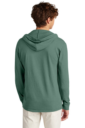 Port & Company Beach Wash Tee Hoodie in Army Green