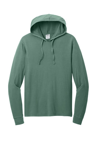 Port & Company Beach Wash Tee Hoodie in Army Green