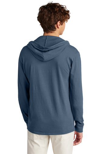 Port & Company Beach Wash Tee Hoodie in Denim