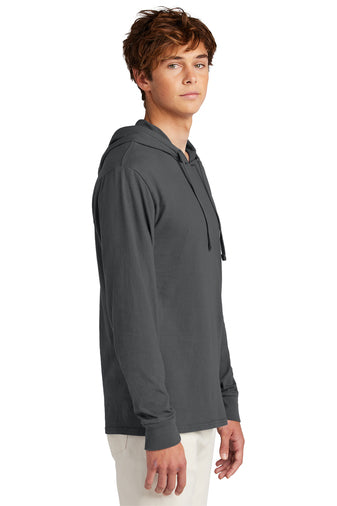 Port & Company Beach Wash Tee Hoodie in Charcoal