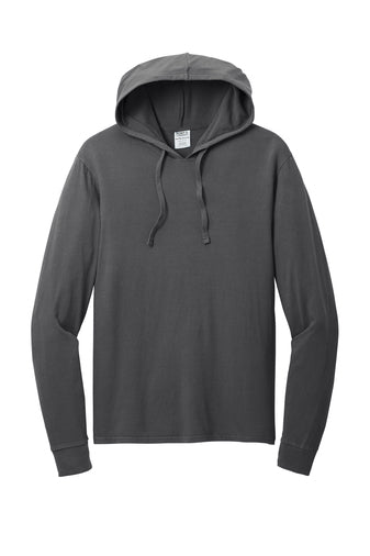 Port & Company Beach Wash Tee Hoodie in Charcoal