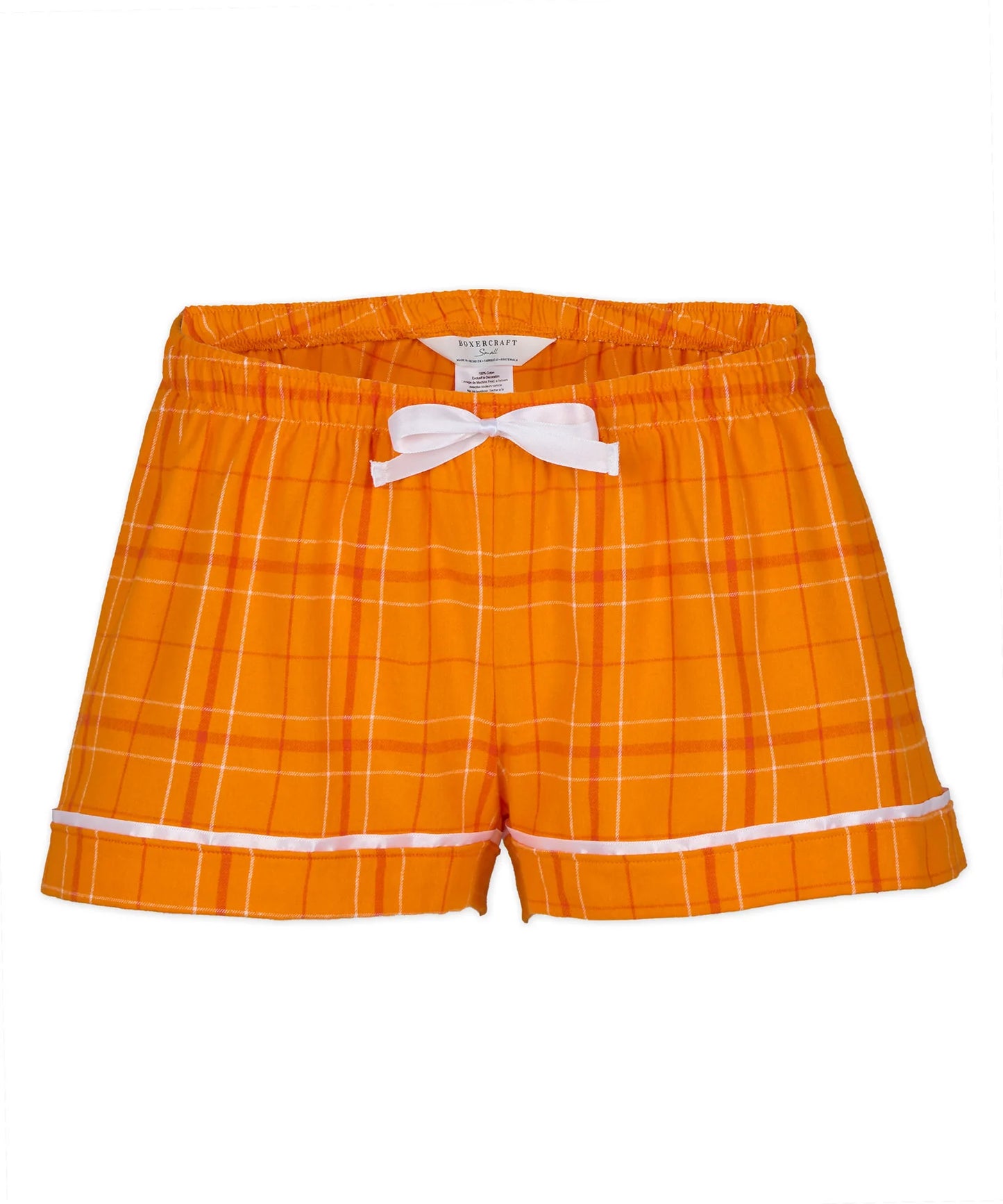 Flannel Shorts in Burnt Orange