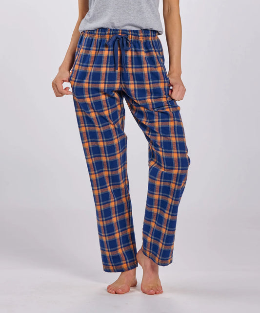 Flannel Pants in Navy  / Orange