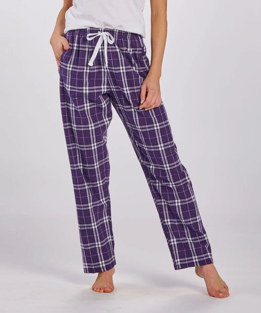 Flannel Pants in Purple / White