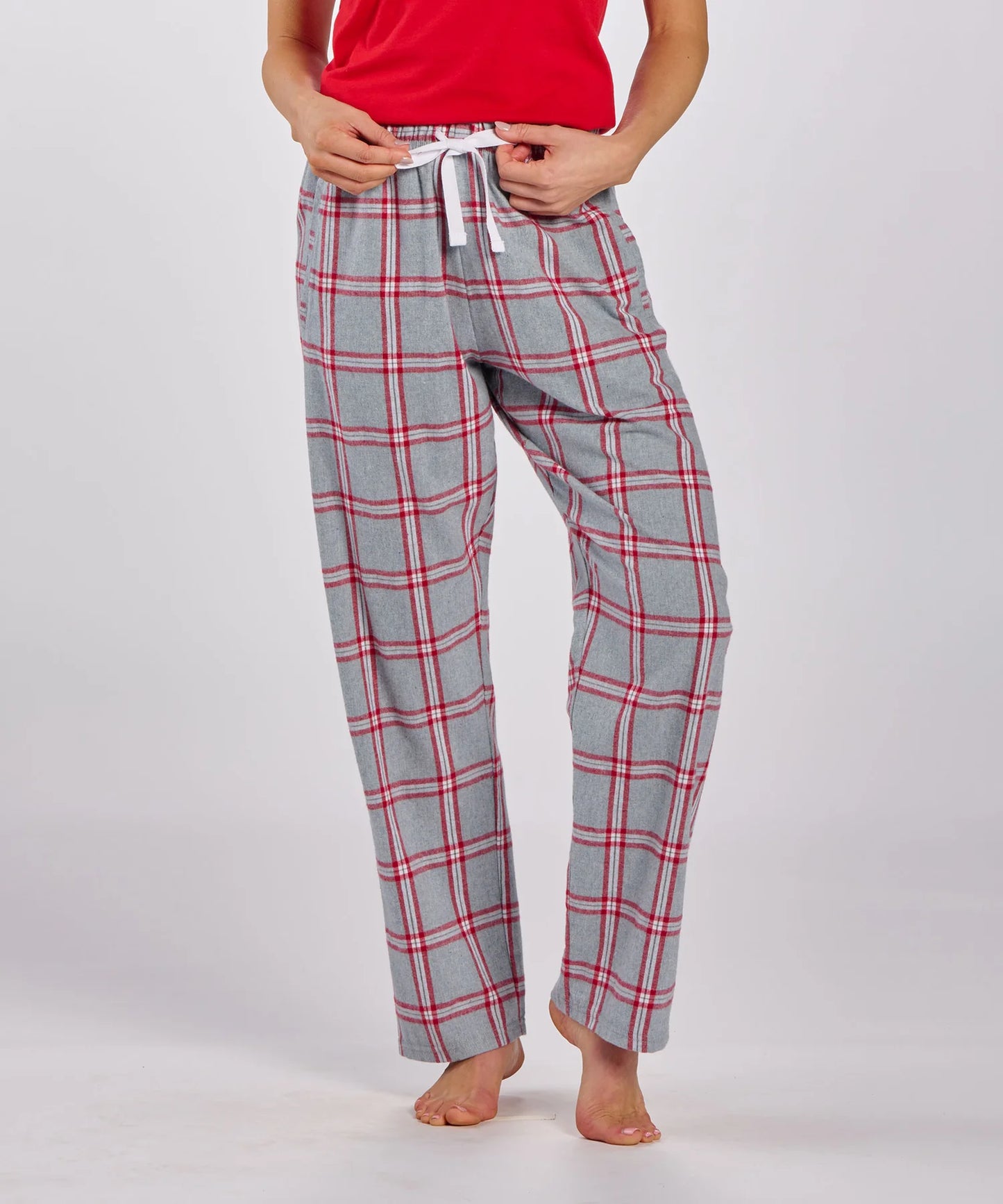 Flannel Pants in Oxford Red / Grey