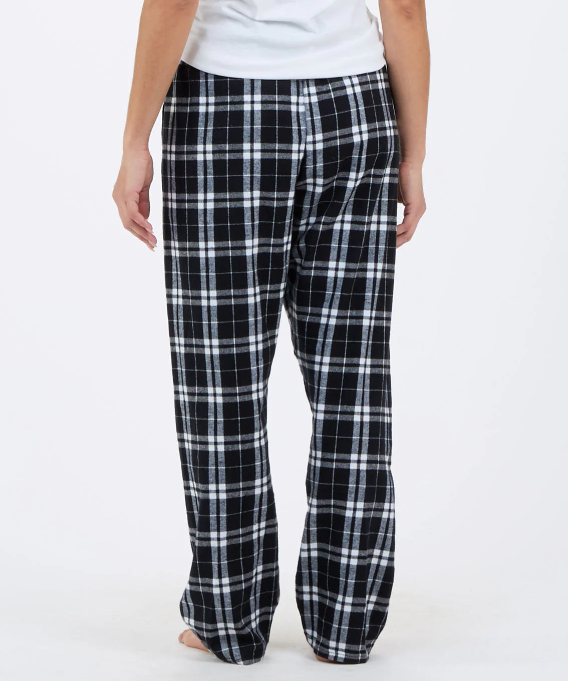 Flannel Pants in White / Black