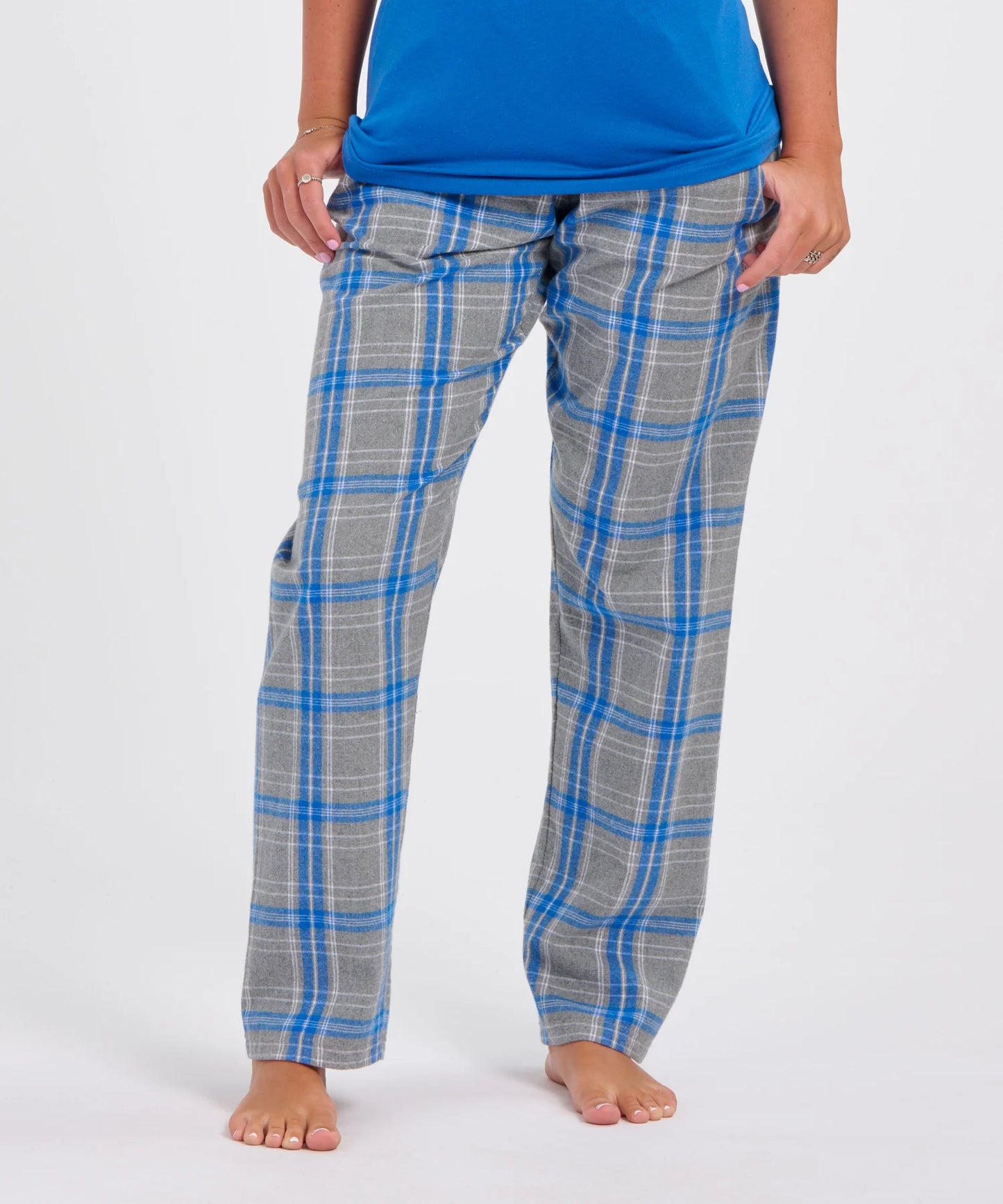 Flannel Pants in Heather / Royal Blue