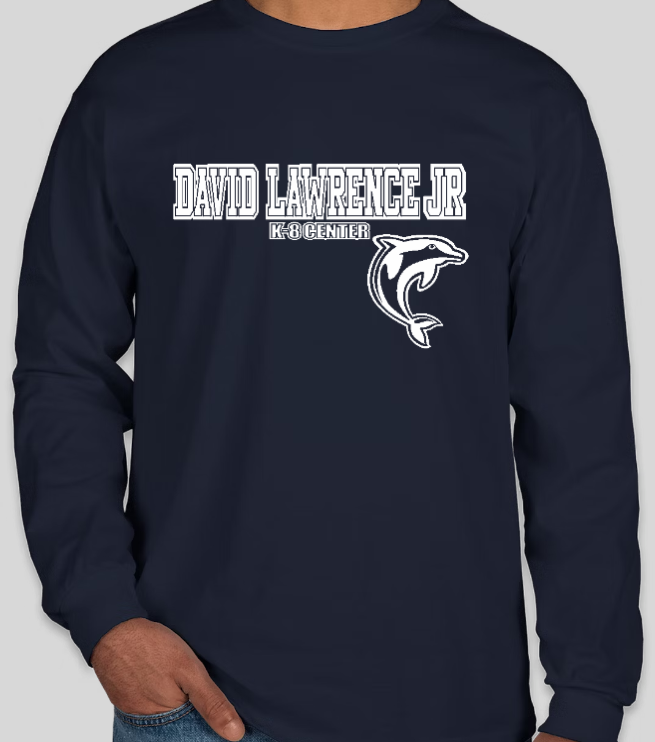 David Lawrence Jr youth Girls / Boys Long Sleeve T Shirt in Navy