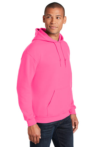 Gildan Unisex Heavy Blend Hoodie in Safety Pink