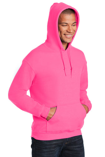 Gildan Unisex Heavy Blend Hoodie in Safety Pink