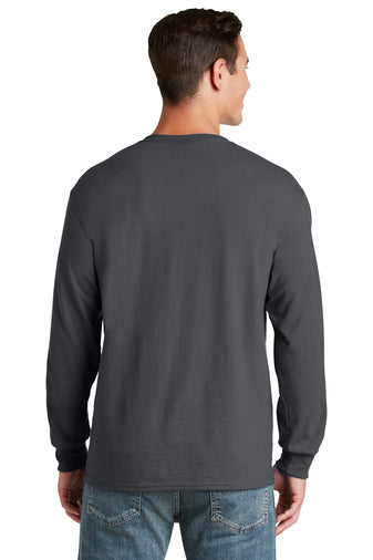 Jerzees Unisex long sleeve T Shirt in Charcoal Grey