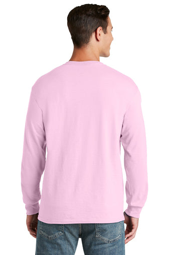 Jerzees Unisex long sleeve T Shirt in Pink