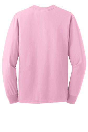 Jerzees Unisex long sleeve T Shirt in Pink