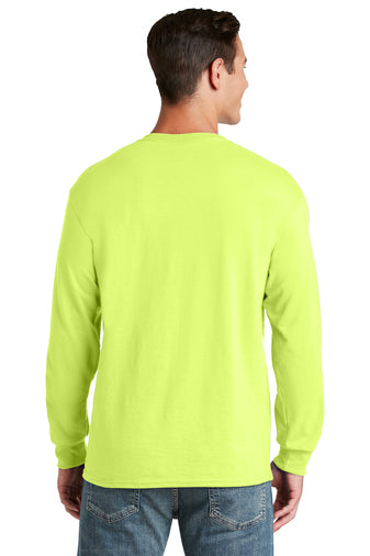 Jerzees Unisex long sleeve T Shirt in Safety Green / Neon Yellow