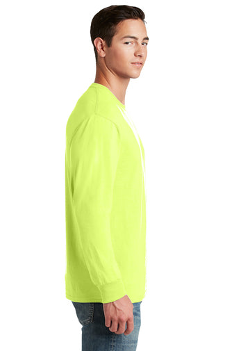 Jerzees Unisex long sleeve T Shirt in Safety Green / Neon Yellow