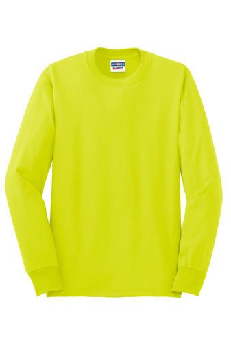 Jerzees Unisex long sleeve T Shirt in Safety Green ⁄ Neon Yellow