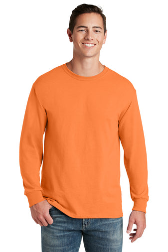 Jerzees Unisex long sleeve T Shirt in Safety Orange