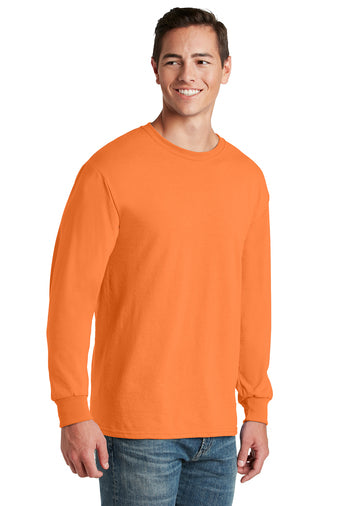 Jerzees Unisex long sleeve T Shirt in Safety Orange