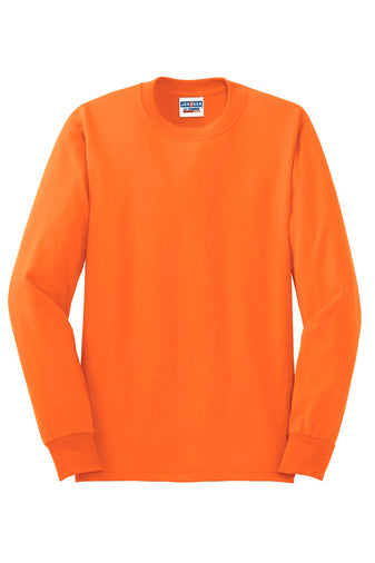 Jerzees Unisex long sleeve T Shirt in Safety Orange